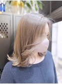 ボブレイヤー/ミルクティーベージュ[渋谷/ヘアセット/前髪]