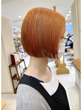 モリオ フロム ロンドン サッポロファクトリー店(morio FROM LONDON) 【morio札幌】札幌ボブ　ぱつっとボブ　オレンジカラー