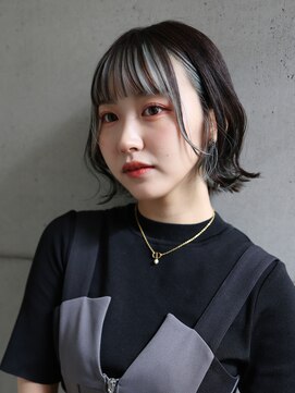 グーフィートーキョー 銀座(Goofy Tokyo) Goofy銀座/前髪インナーカラー/水色/東京/フェイスフレーミング1