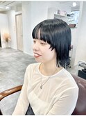 顔周りマッシュミニボブ×ブルーブラック◎