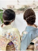 結婚式お友達とお呼ばれヘアセット