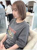 ボブ　ミルクティーアッシュ　顔まわりカット
