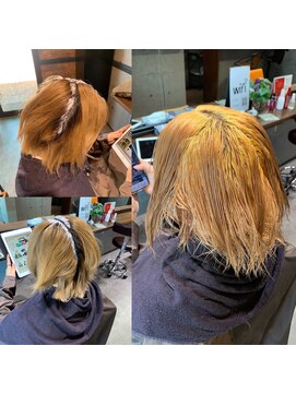 トレスト(TREST) ハイトーンショートスタイル（リタッチブリーチ＋全体カラー）