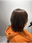 髪質改善カラー、ぱっつんボブ