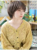 グレーベージュ丸みショートマッシュウルフh3川口20代30代40代