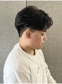 メンズナチュラルマッシュセンターパートニュアンスパーマ