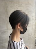 刈り上げショート/ハイライト/アッシュミックス/前下がり