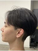 フェザーパーマ/グレーブルーカラー/刈り上げショートパンク