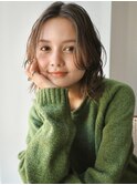 ベージュ/前髪/顔まわりレイヤー/ボブ
