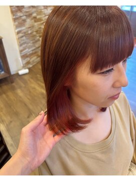 ヘアードレス ル レーヴ(hair dress Le reve) ワイドバング×暖色カラー