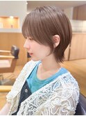 大人可愛い20代30代40代小顔ウルフレイヤーボブ丸みショートボブ