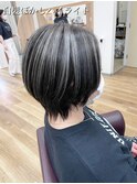 【白髪ぼかしハイライト】×シルバー
