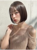 20代 艶髪 髪質改善 透明感カラー ボブ アッシュブラウン
