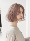 ボブパーマミルクティーベージュ