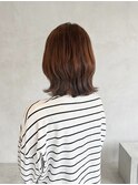【スタイル】ミディアムレイヤー×オレンジブラウン