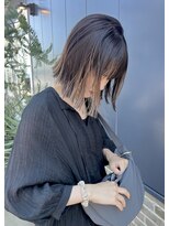 エムサロン(emu salon) 切りっぱなしボブ/デザインカラー/30代/40代