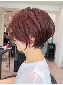 30代40代50代ショート似合わせ白髪ぼかし前髪あり髪型