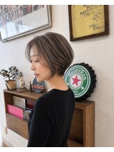 アース 熊本嘉島店(HAIR&MAKE EARTH)&nbsp;大人白髪ぼかしハイライト