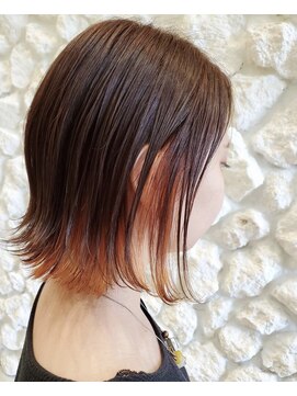 モアナ バイ ヘッドライト 沖縄東崎店(Moana by HEADLIGHT) Moana東崎#インナーカラー#オレンジ