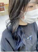 鮮やかブルーがかわいい♪インナーカラー