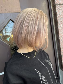 サロンドミルク 溝の口店(salon de MiLK) 20代30代40代/ハイトーン/ボブ/ミルクティーベージュ［溝の口］