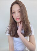 髪質改善  韓国風 前髪カット 小顔ベージュカラー