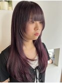 エクステごとカラー　パープル　レイヤーカット　stylist/miaki