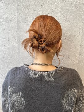 アース 三軒茶屋店(HAIR&MAKE EARTH) 三軒茶屋_レディース_ロング_ヘアアレンジ_ヘアセット_オレンジ
