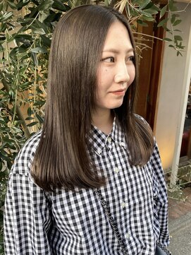 ラミエバイメルト 下北沢(lamie by melt) 花田/切りっぱなしボブ/美髪/グレージュ/オリーブベージュ下北沢