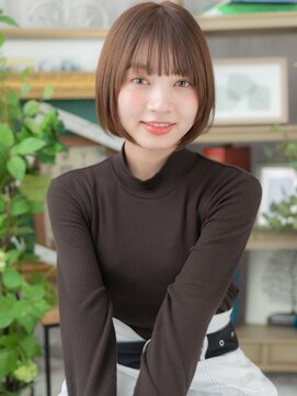 カバーヘア ブリス 戸田公園西口店(COVER HAIR bliss) 外国人風暖色系カラー切りっぱなしボブh3戸田公園20代30代40代