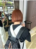 オレンジブラウン×ぷつっとボブ