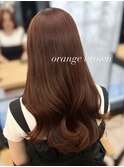 夏に人気のオレンジブラウン暖色ブラウンブリーチなし*RINA