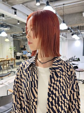 キャロルガーデンズ ボコカ 表参道(Carroll Gardens bococa) 【kacho】オレンジカラー　ステップカット