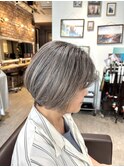 【EIGHT渡辺】白髪ぼかしハイライト×大人ボブ