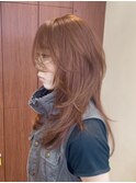 ハッシュカットとオレンジカラー