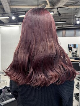 キラ 原宿(KILLA) ブリーチありダブルカラー/チェリーレッド/ローレイヤー/原宿