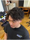 フェザーパーマグレーフェザーショートサーフカール波打ちパーマ