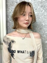 サンクマーケット 渋谷(cinq MARKET) レイヤーボブウルフボブミディアムレイヤー渋谷ブリーチカラー