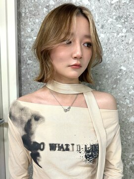 サンクマーケット 渋谷(cinq MARKET) レイヤーボブウルフボブミディアムレイヤー渋谷ブリーチカラー