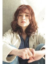 アンド(AND)&nbsp;ミディアム　パーマ　ピンクベージュ　くせ毛　中目黒　恵比寿