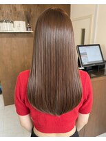 零秒女髪 千里丘店 上品に輝く髪質改善艶カラーのロング美髪艶髪髪質改善カラー艶感