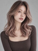 トリニティ(trinity)&nbsp;ハイライト バレイヤージュ ピンクベージュレイヤーカット