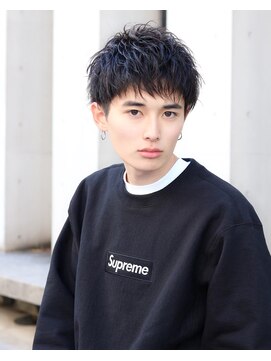 ネイビー(NAVY) ハイクオリティルーズショート フェザーマッシュ 黒髪 大人OK