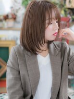 カバーヘア ブリス 戸田公園西口店(COVER HAIR bliss)&nbsp;*bliss戸田公園*斜めバング×外国人風カラーのツヤ感セミディa