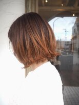 スーリール 春日店(Sourire)&nbsp;ミニボブ　オレンジ　バレイヤージュ