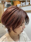 ピンクカラー　ショートボブ　◎20代30代40代50代60代