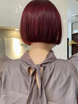 アイヴィ 表参道(IVY) ケアブリーチ　ボルドーカラーbob[村上雅人]