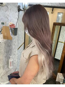 アンク クロス 吉祥寺店 韓国風　ラベンダーグレージュ　インナーカラー