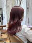 ローズピンク/ハイライト/千葉美容室