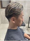 メンズ/アップバング/ツーブロックマッシュ/束感ショート波巻き